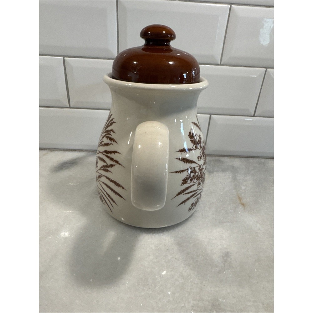 CP Colditz Tea Pot Porcelain German Democratic Republic Brown Wheat Rye MCM O08 - Picture 5 of 14